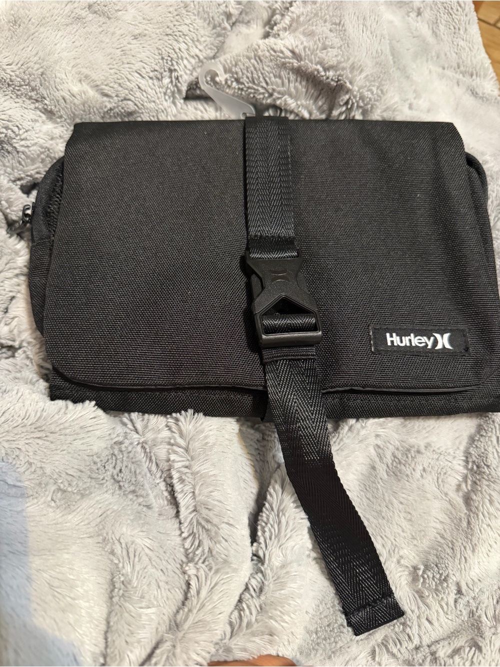 Hurley Black Toiletry/Messenger Bag with Front Buckle NEW